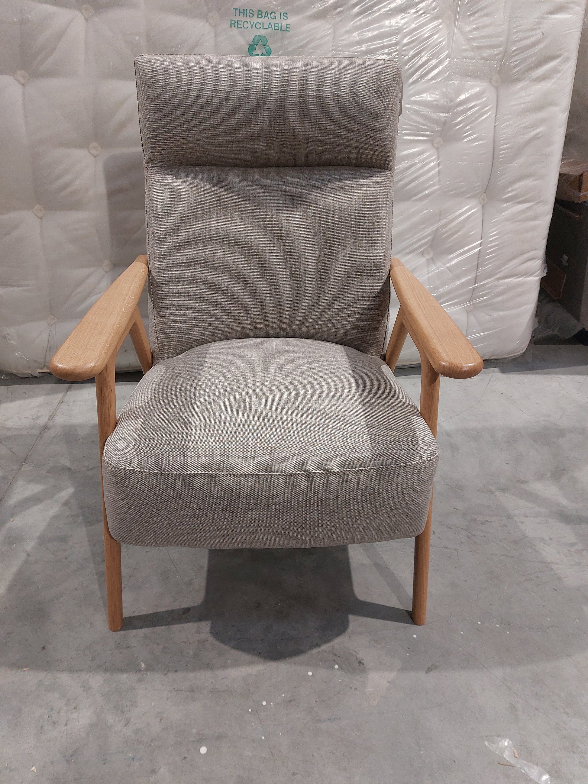 John Lewis Hendricks High Back Accent Chair, Light Leg, Aquaclean Aston Natural