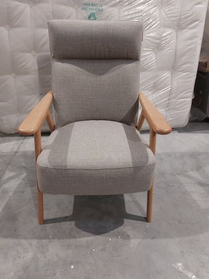 John Lewis Hendricks High Back Accent Chair, Light Leg, Aquaclean Aston Natural