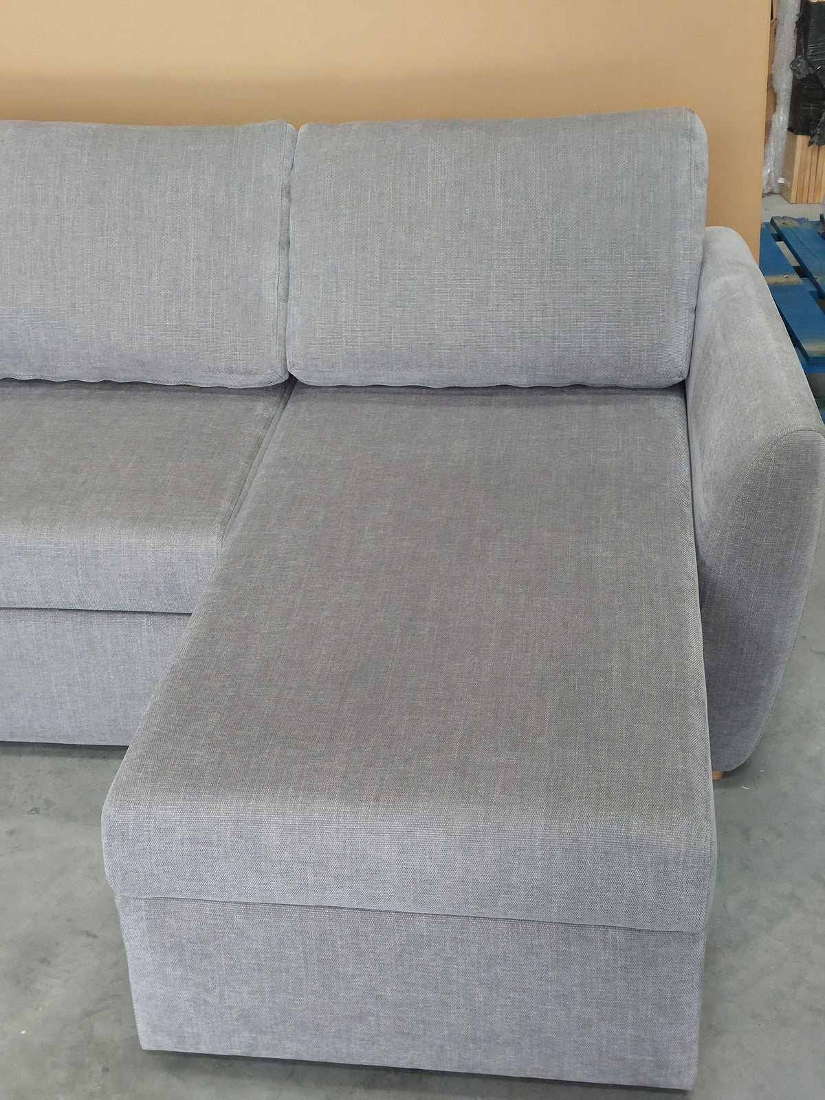 John Lewis Sansa Splayed Arm Sofa Bed with Storage Aquaclean Matilda Steel