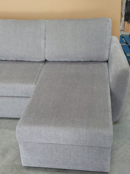 John Lewis Sansa Splayed Arm Sofa Bed with Storage Aquaclean Matilda Steel