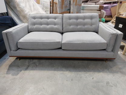 John Lewis + Swoon Lyon Large 2 Seater Sofa, Dark Leg, Weave Nickle Grey