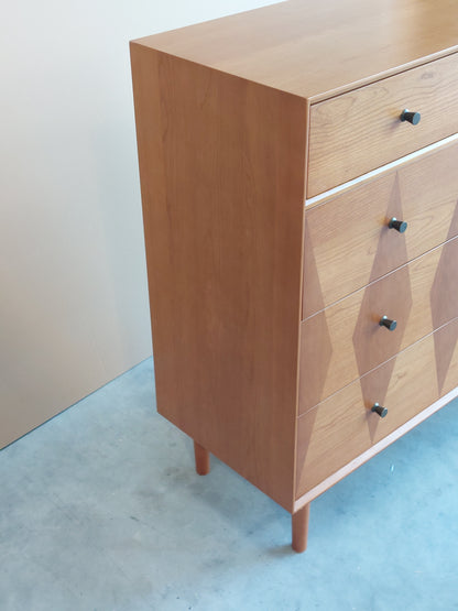 John Lewis Marquetry 5 Drawer Wood Chest, Natural