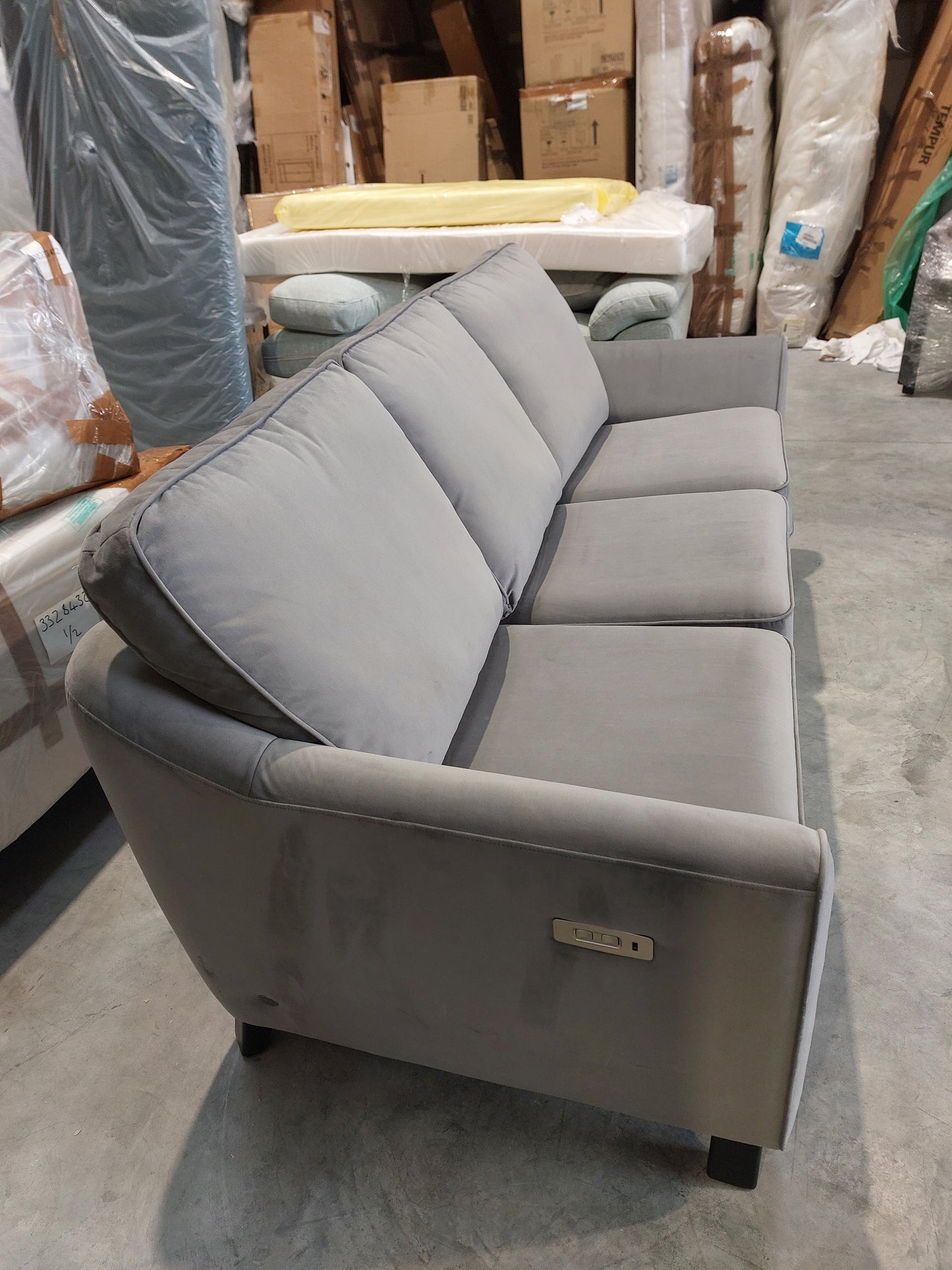 G Plan Vintage The Sixty Eight LHF Large 3 Seater Sofa with Footrest Mechanism, Plush Slate