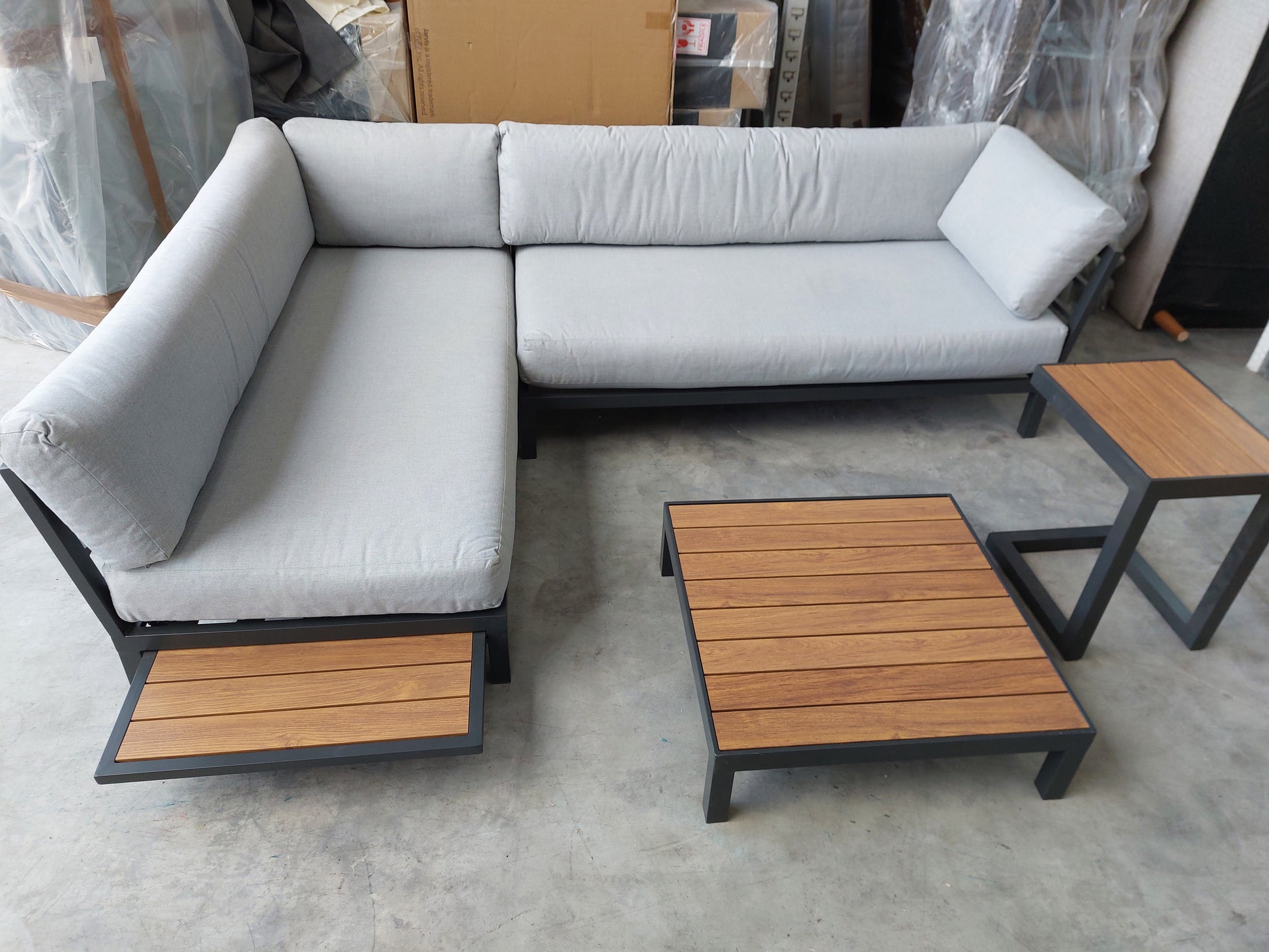 John Lewis Platform Modular 4-Seater Lounging Set Grey Garden