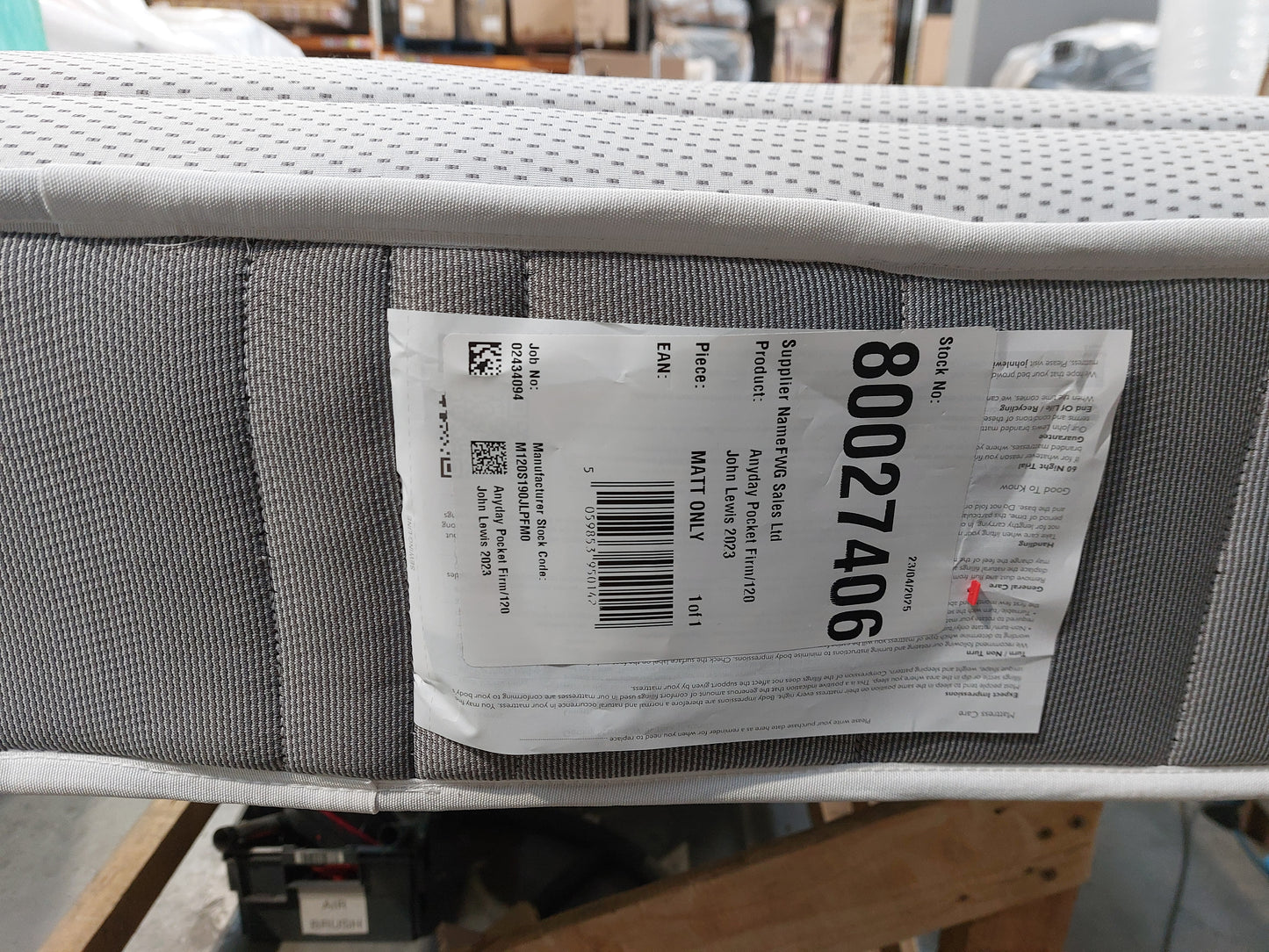 John Lewis Pocket Spring Mattress, Firm Tension Small Double