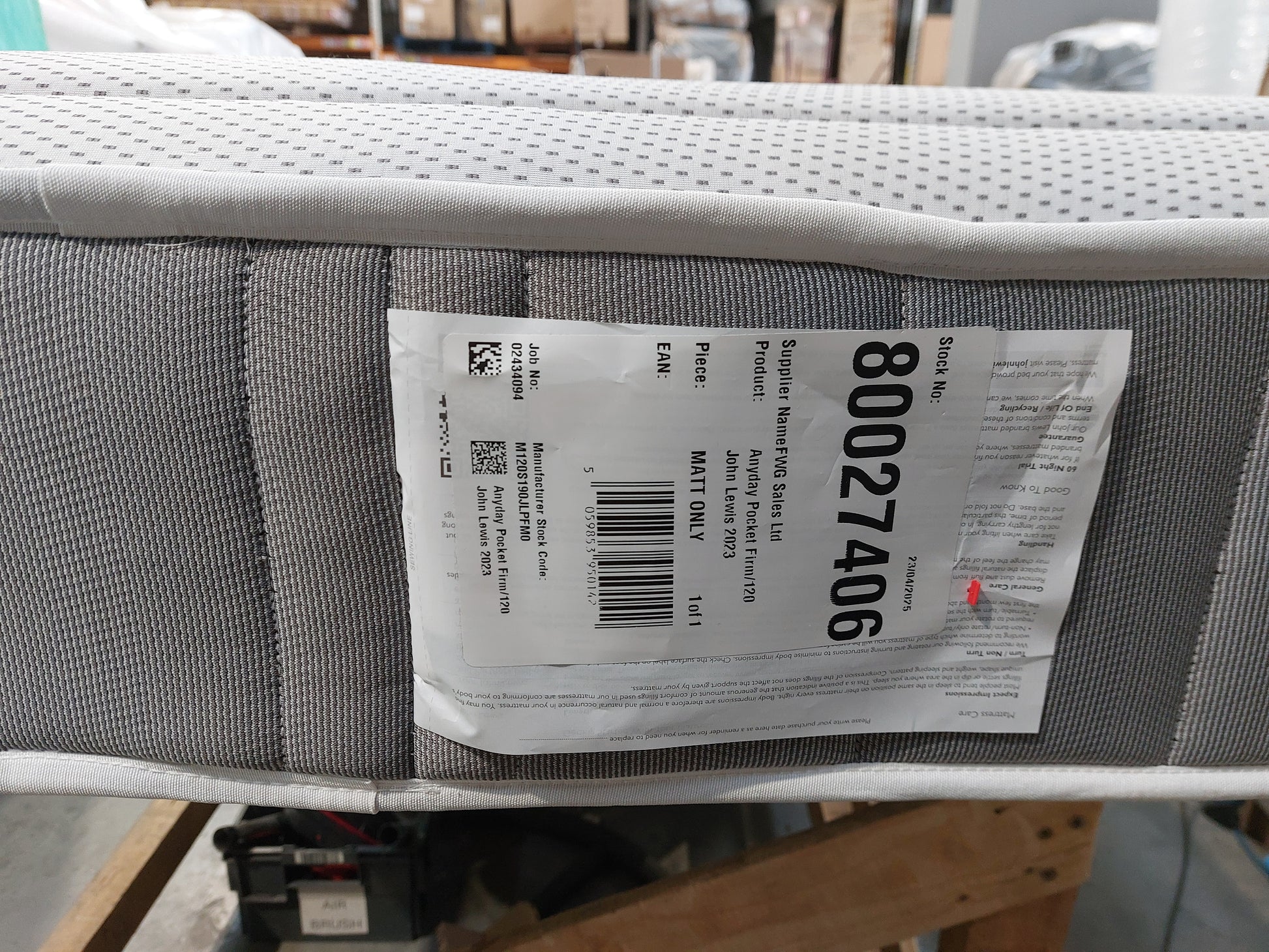 John Lewis Pocket Spring Mattress, Firm Tension Small Double