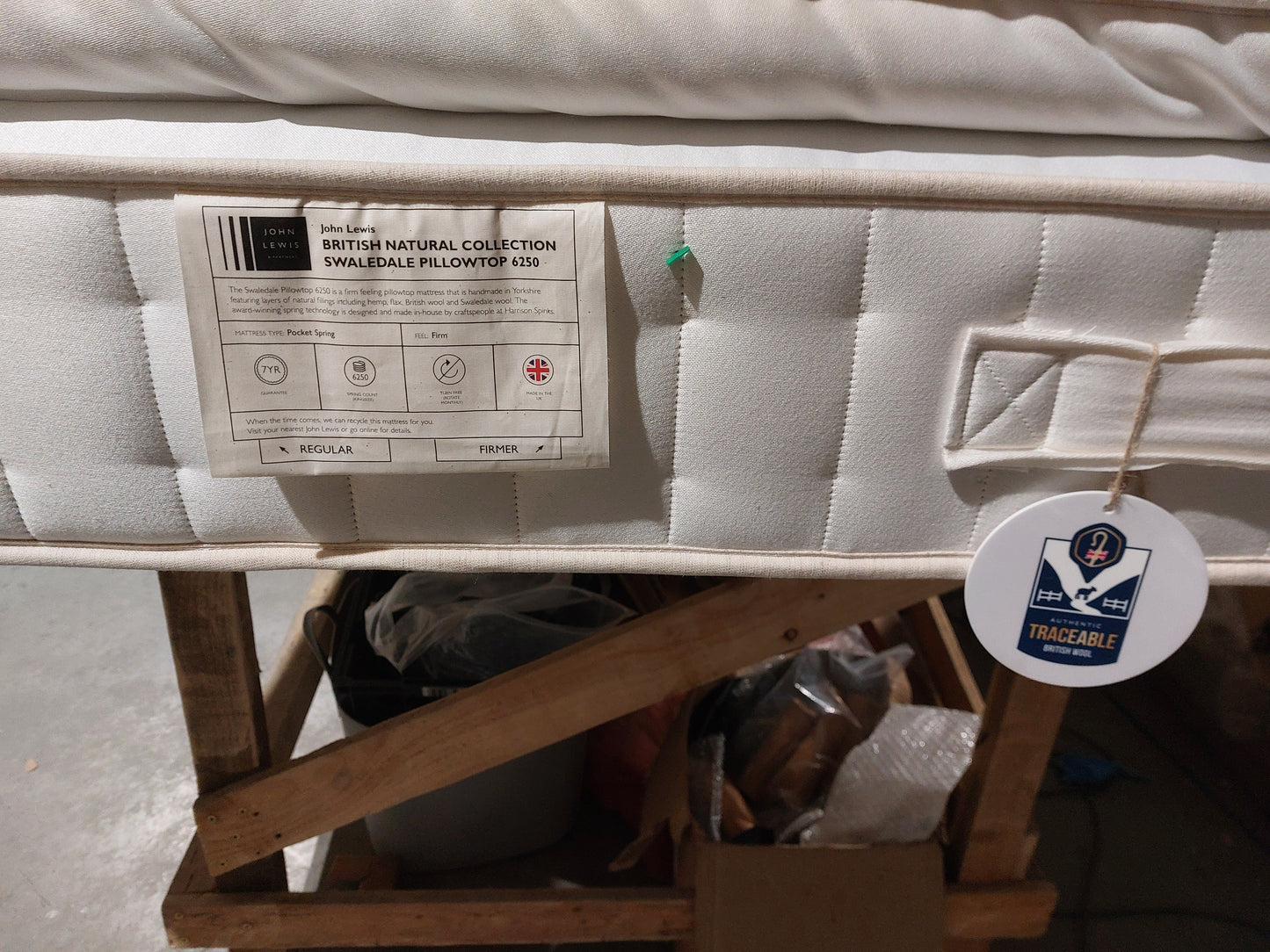 John Lewis Swaledale Pillowtop 6250 Mattress Regular and Firmer Tension  King Size