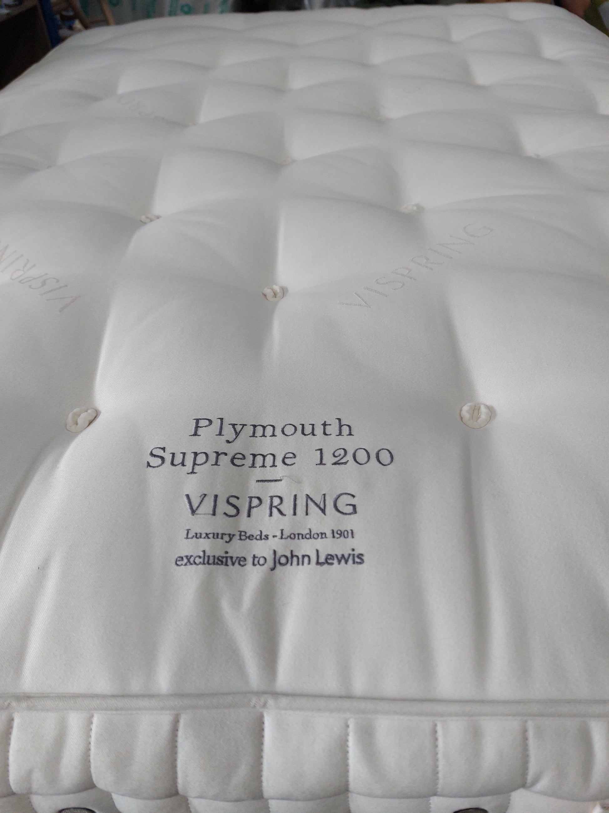 Vispring Plymouth Supreme 1200 Pocket Spring Mattress Medium & Soft Tension King Size