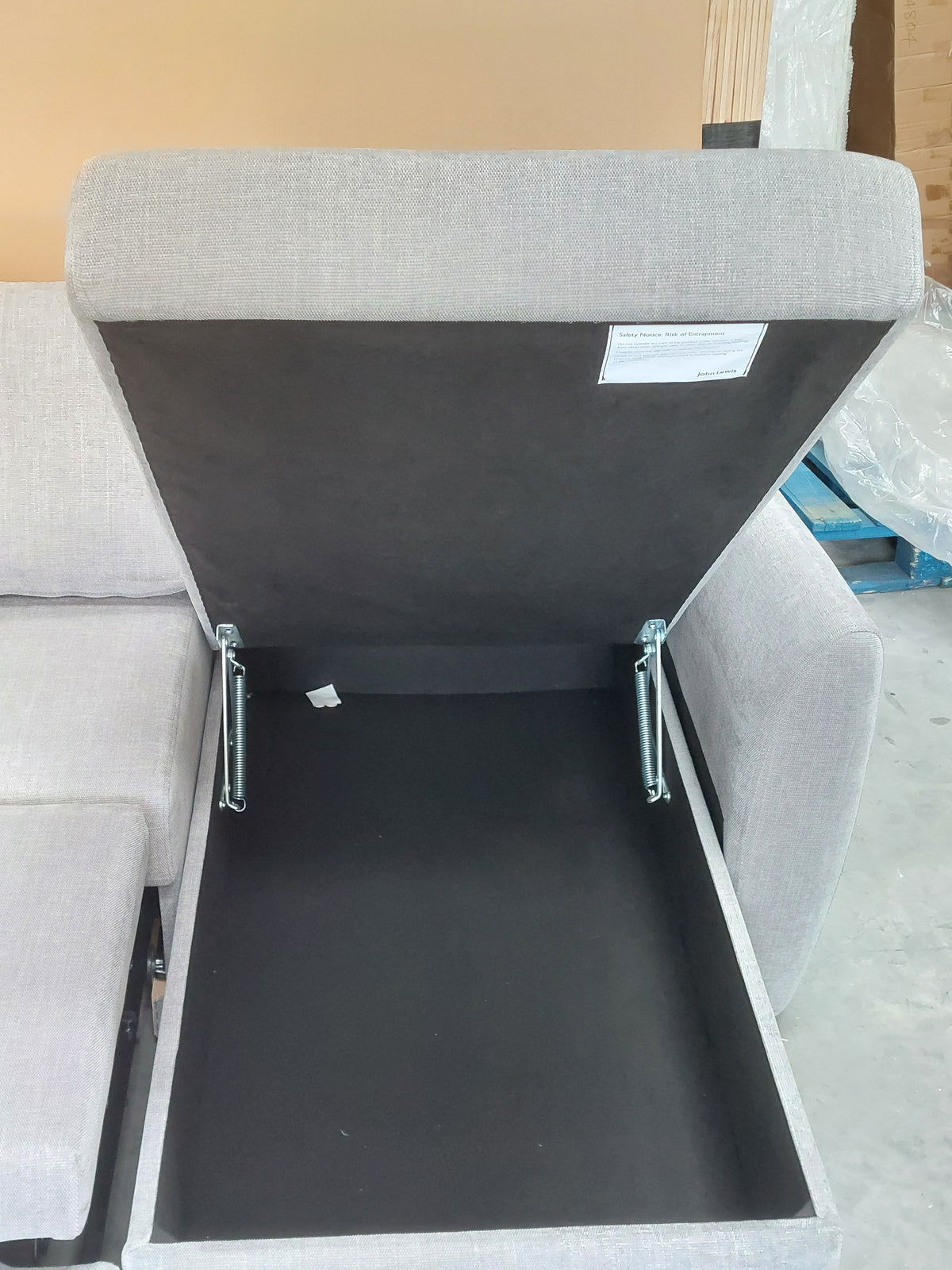 John Lewis Sansa Splayed Arm Sofa Bed with Storage Aquaclean Matilda Steel