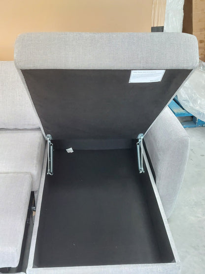 John Lewis Sansa Splayed Arm Sofa Bed with Storage Aquaclean Matilda Steel