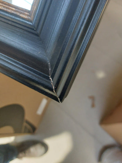 John Lewis Georgian Overmantle Wood Mirror, 95 x 105cm, Black/Gold