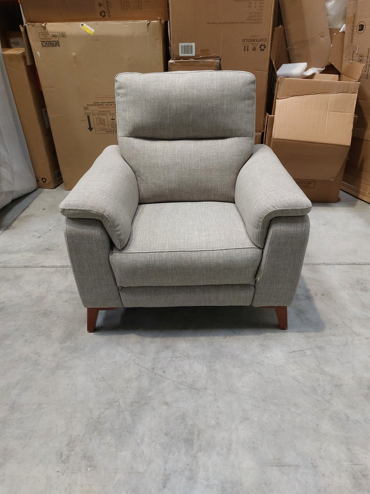 John Lewis Slant Power Recliner Armchair Grey Textured