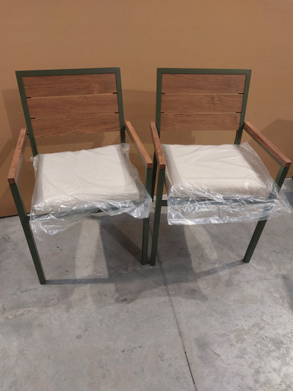 John Lewis Platform 6-Seater Garden Extending Dining Table & Chairs Set,  Green
