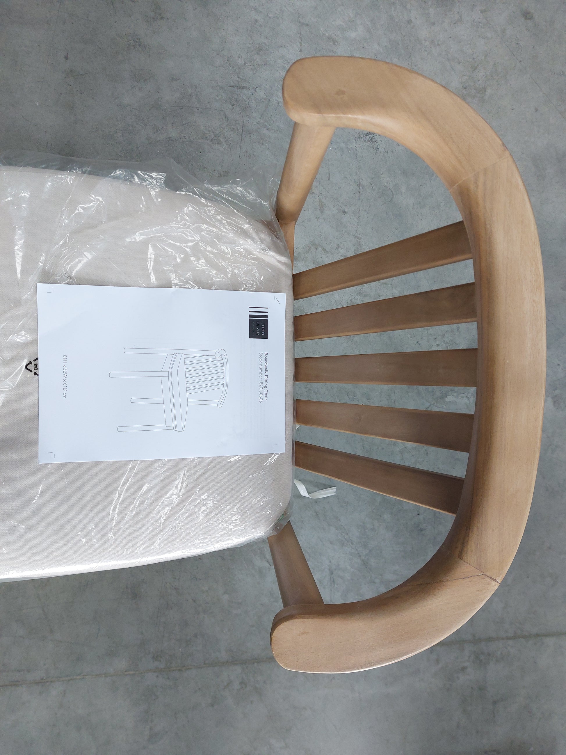 John Lewis Boardwalk Garden Dining Chair Set of 1 Single  FSC-Certified Acacia Wood Natural