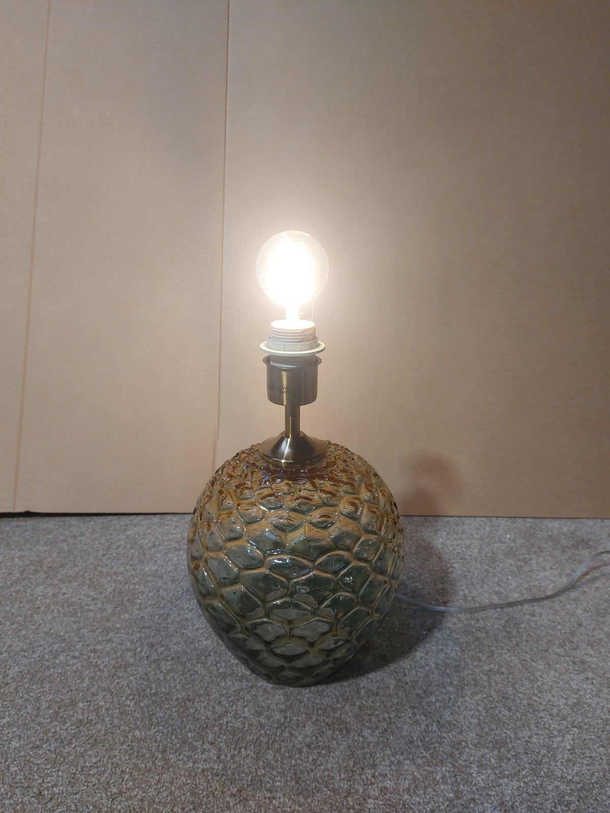 John Lewis Abigail Dimple Ombre Table Lamp, Green