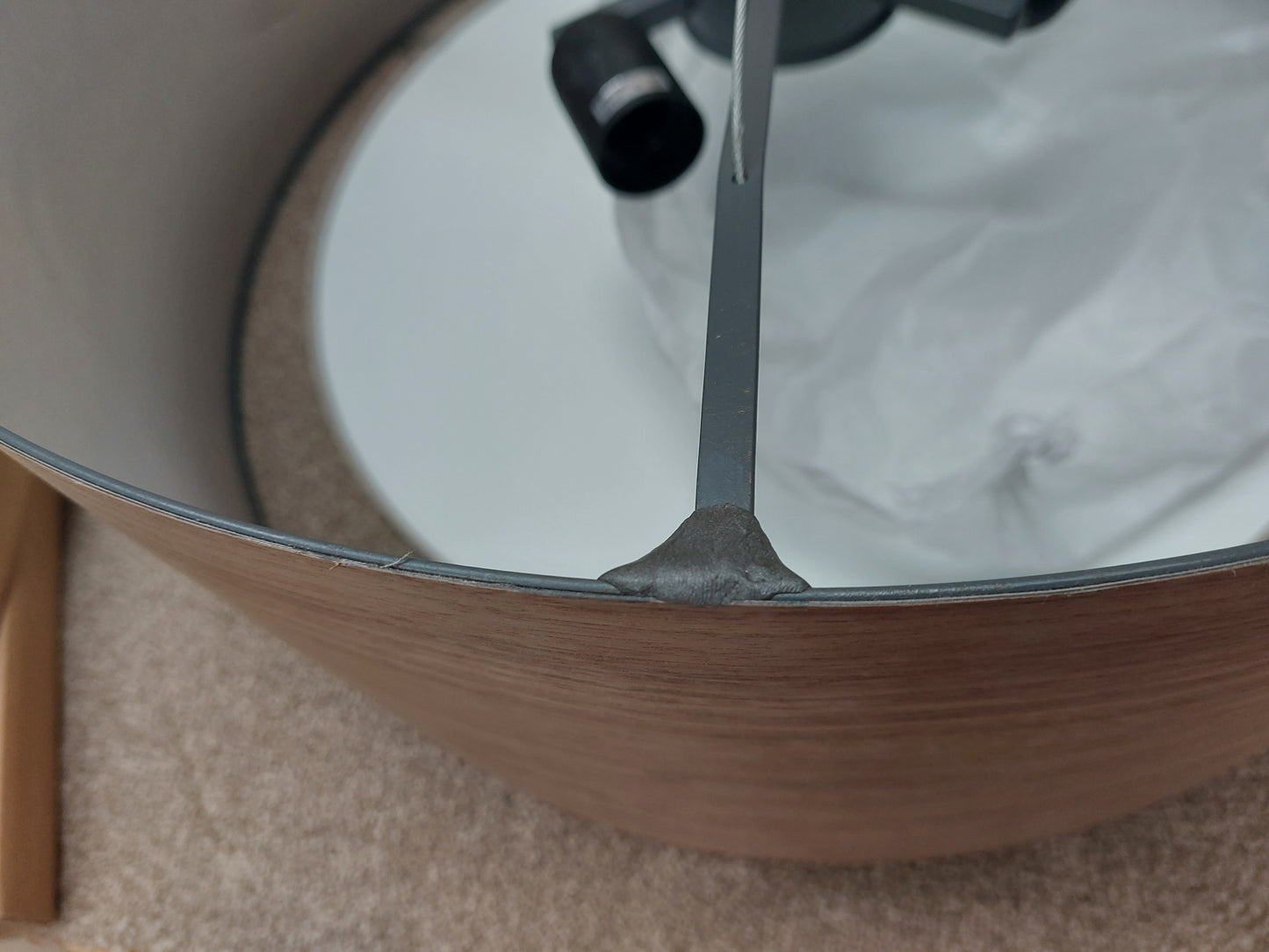 John Lewis Mia Ceiling Light, Walnut
