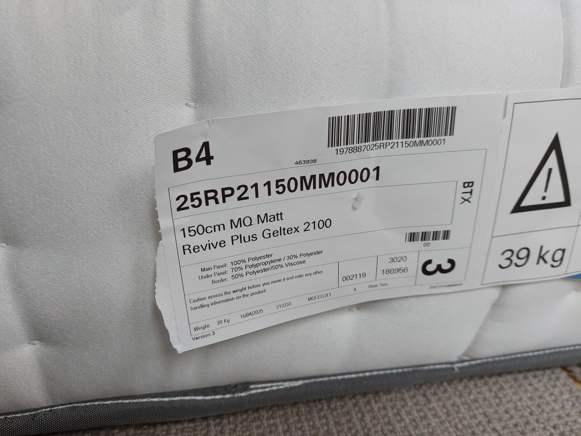 List - Silentnight Revive + Geltex 2100 Mi