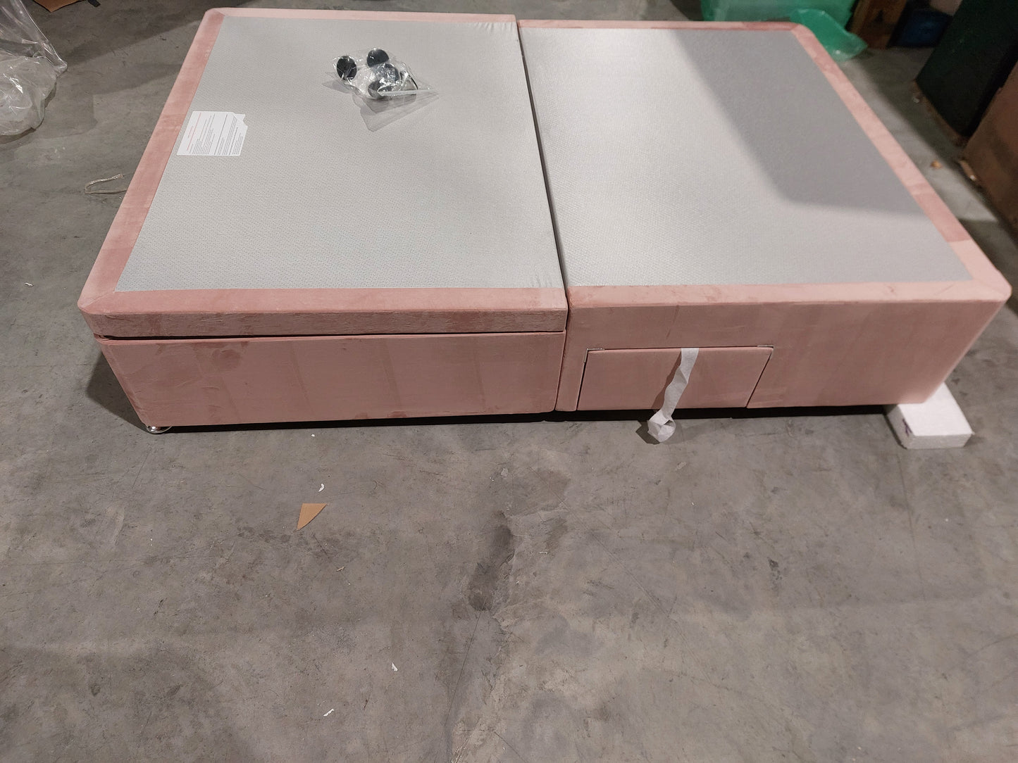 Silentnight 2 Drawer Continental Half Ottoman Divan Storage Bed, Dusky Pink