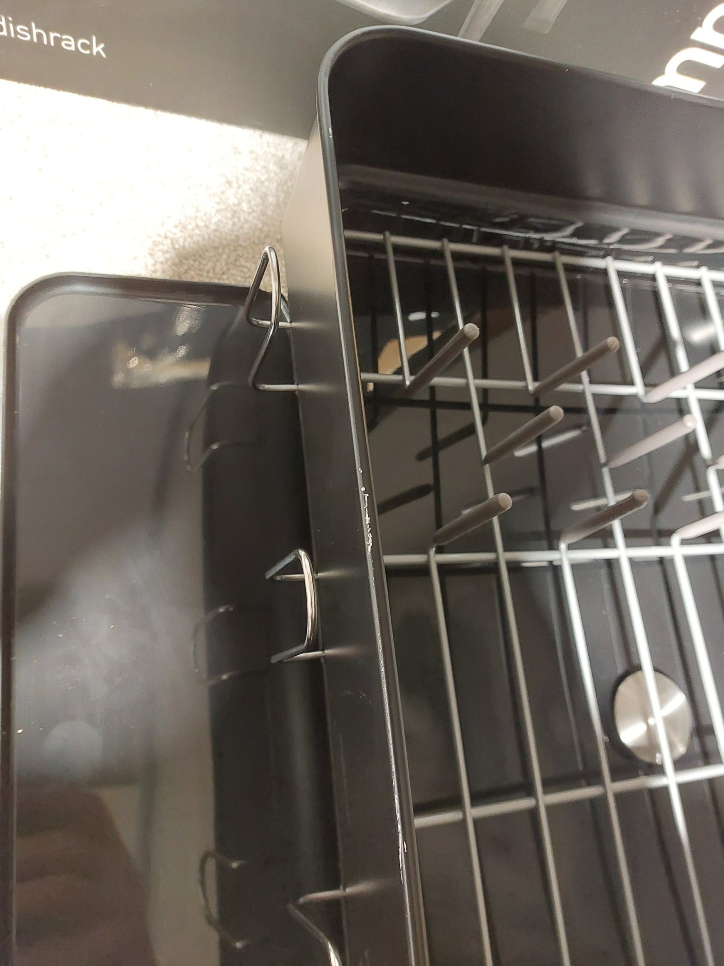 Simplehuman Steel Frame Dish Rack, Matte Black Steel