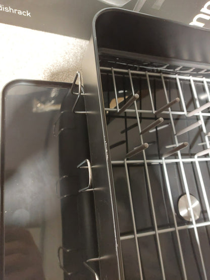 Simplehuman Steel Frame Dish Rack, Matte Black Steel