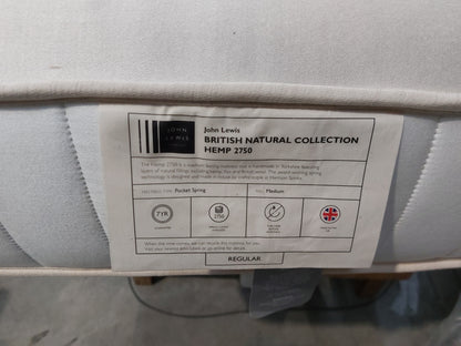 John Lewis British Natural Collection Hemp 2750 Zip Link Regular Tension Super King Size