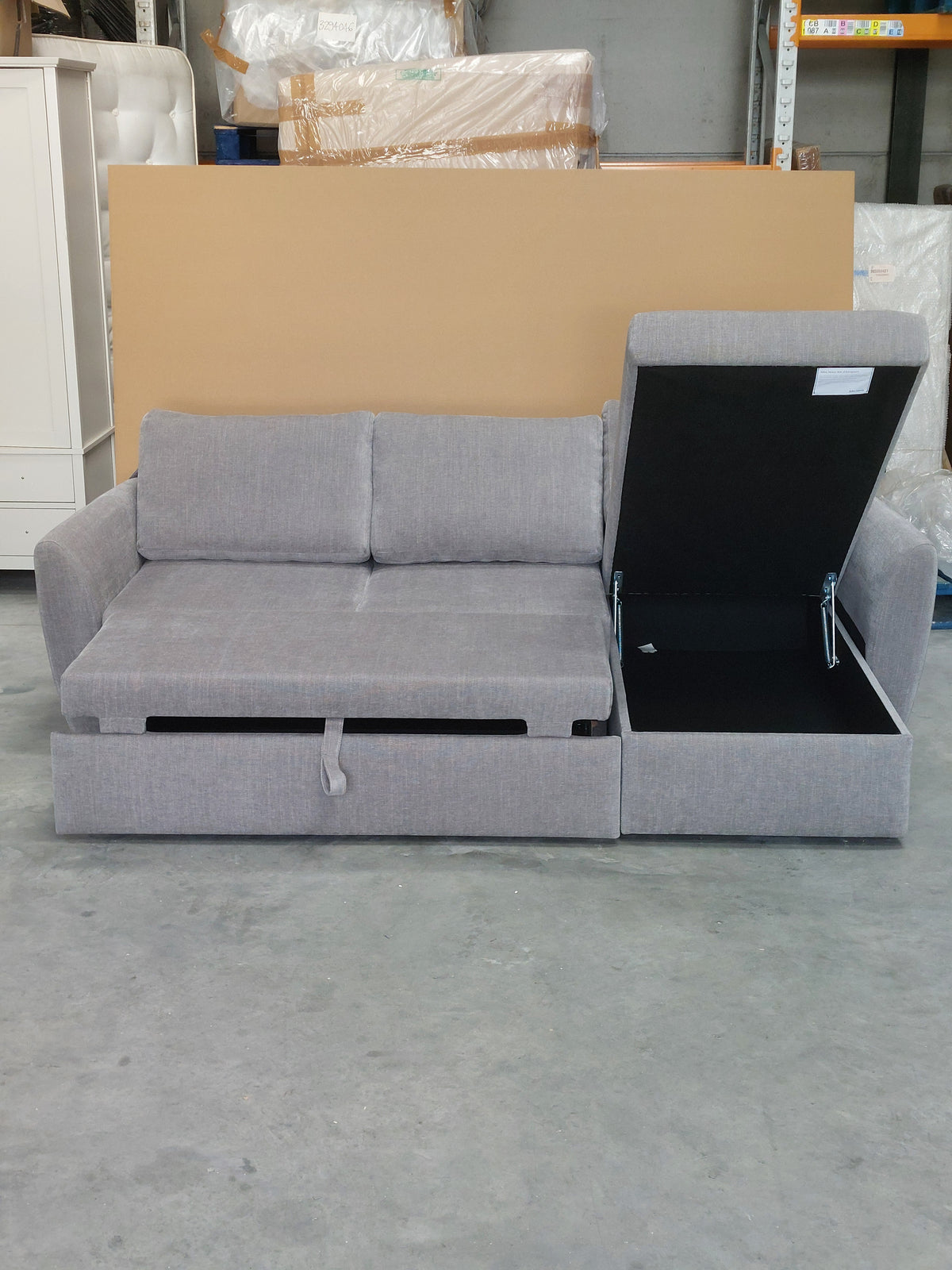 John Lewis Sansa Splayed Arm Sofa Bed with Storage Aquaclean Matilda Steel