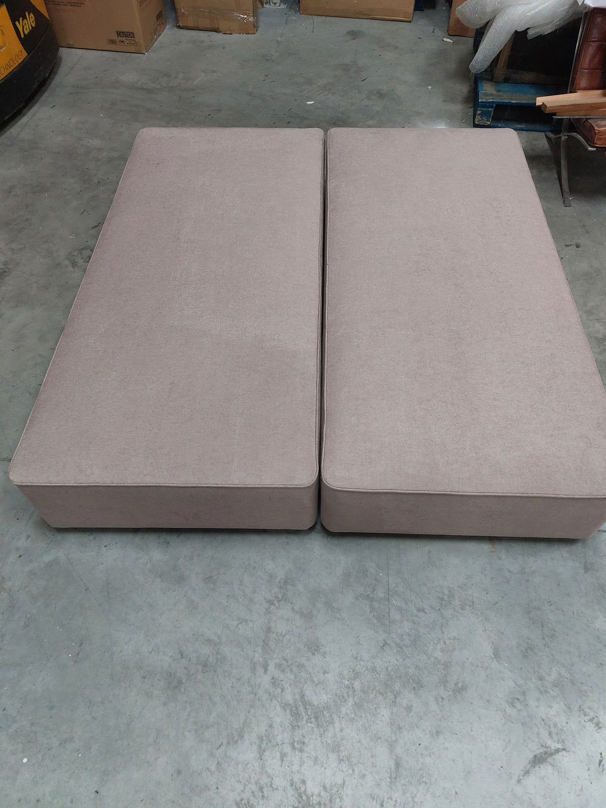 John Lewis Pocket Sprung 2 Drawer Divan Base, Super King Size, Soft Touch Chenille Mole