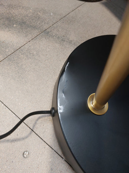 John Lewis Metal Arc Floor Lamp, Black/Brass