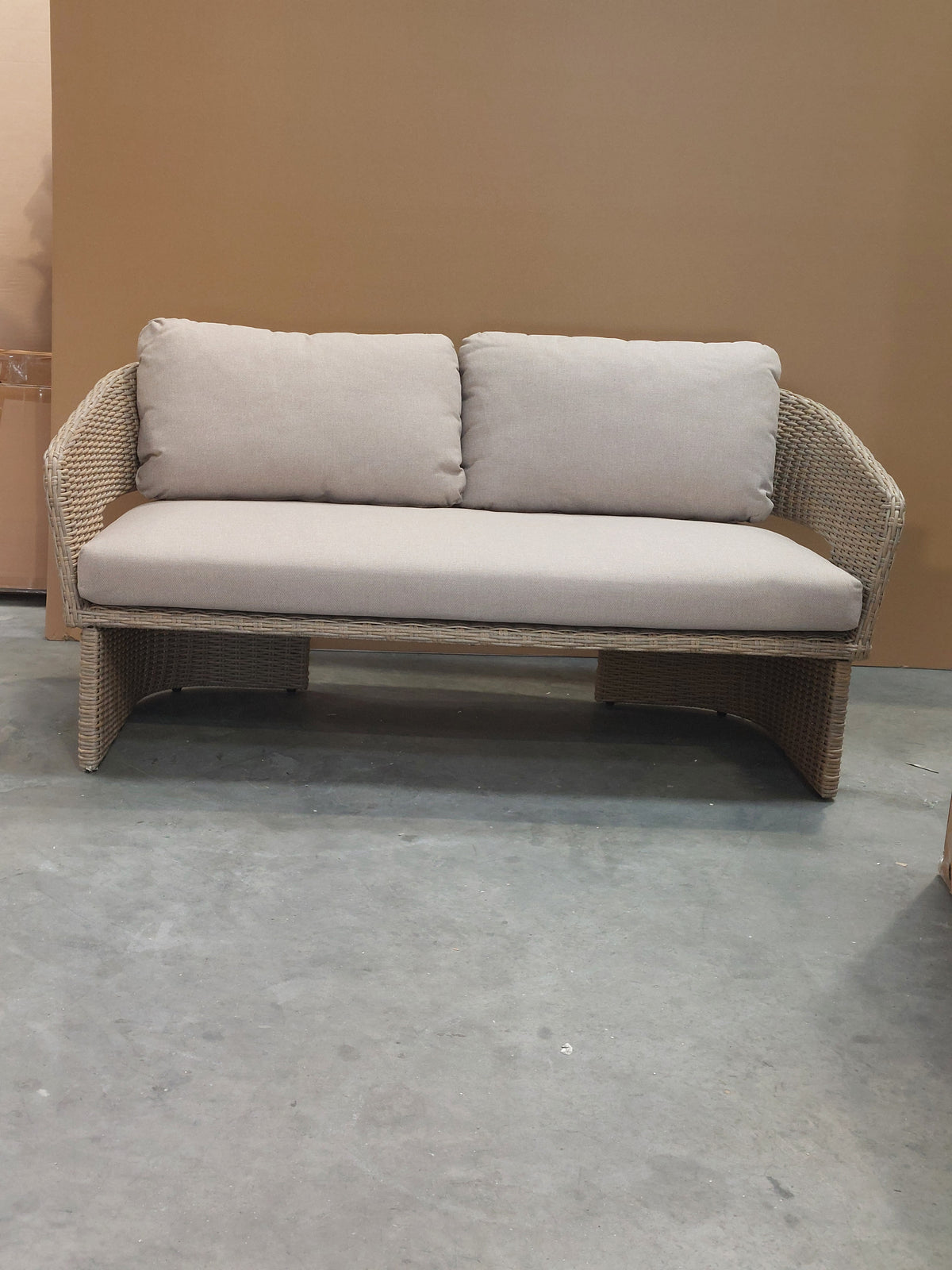 John Lewis Haven Woven 2-Seater Garden Sofa, Sandstone
