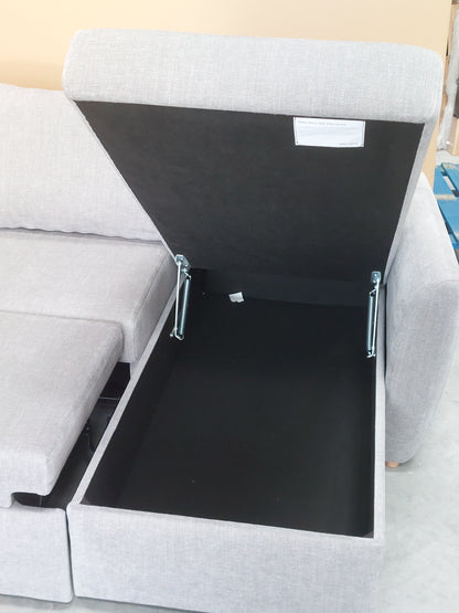 John Lewis Sansa Splayed Arm Sofa Bed with Storage Aquaclean Matilda Steel