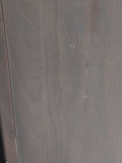 John Lewis Padma Double Wardrobe with 1 Drawer, Grey acacia /Brass