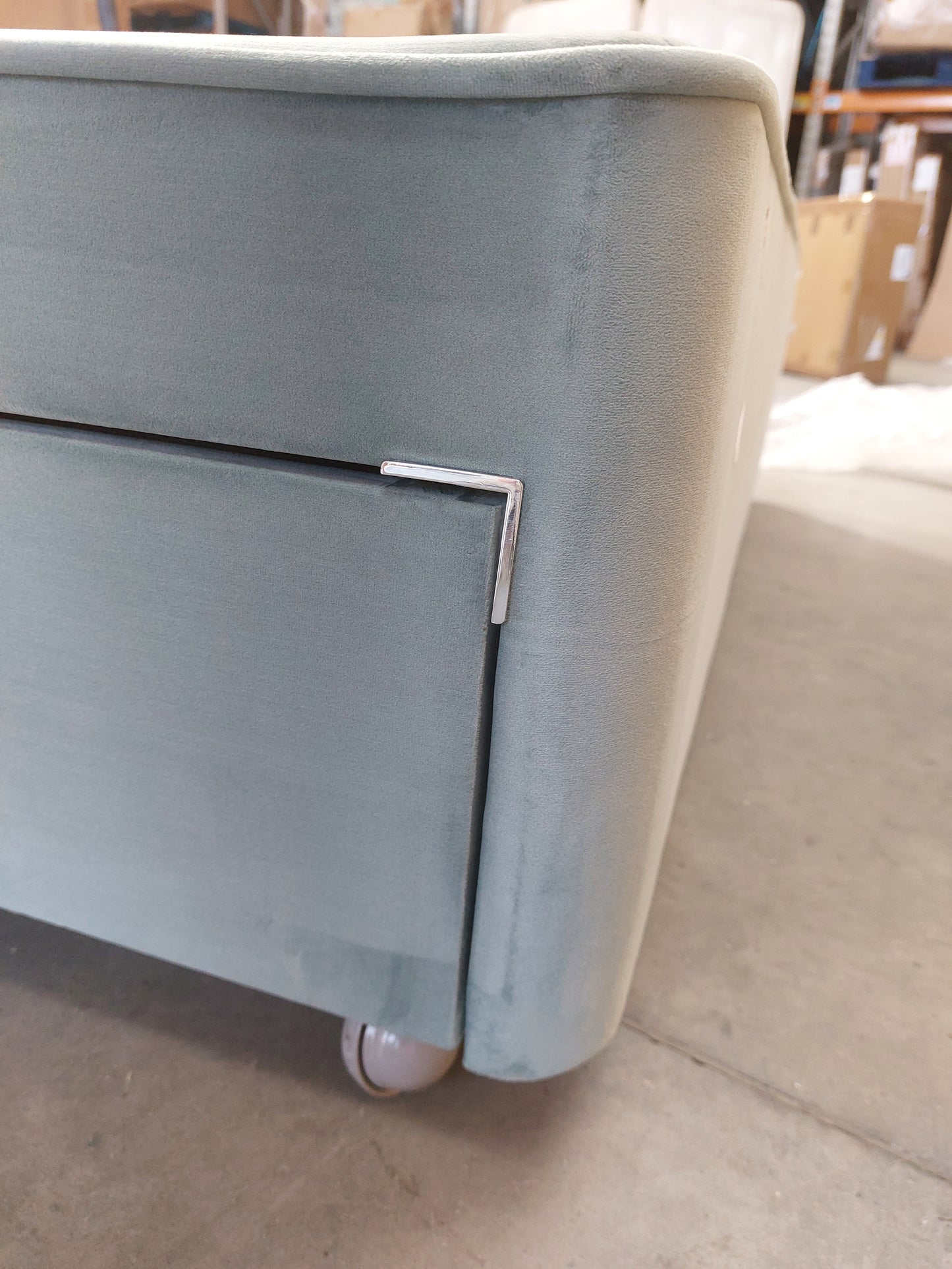 John Lewis Pocket Sprung 2 Drawer Divan Base, Double, Deep Velvet Eau De Nil