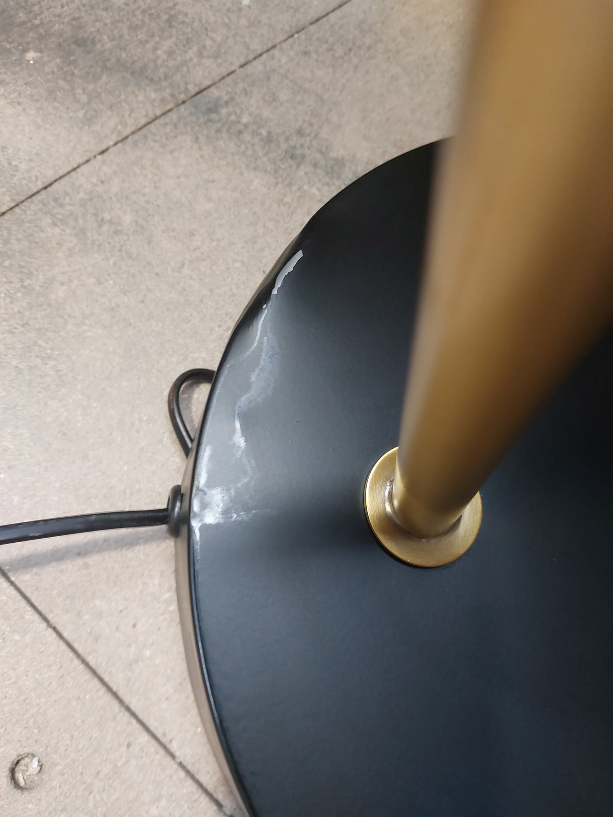 John Lewis Metal Arc Floor Lamp, Black/Brass