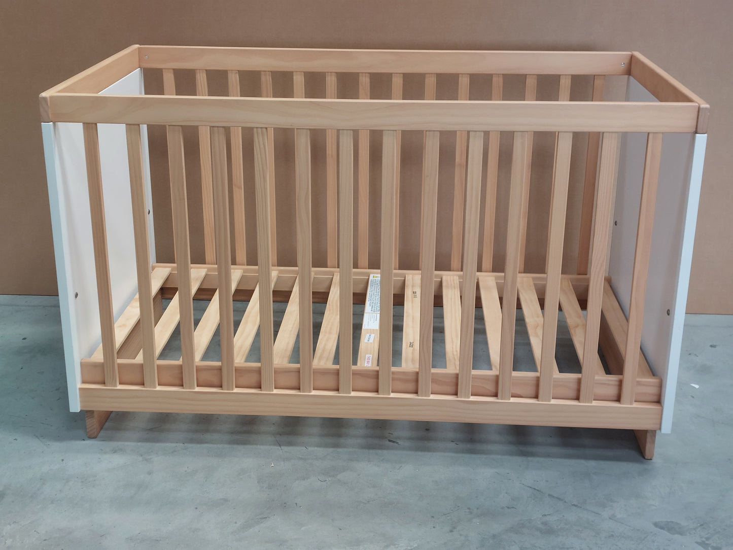 John Lewis Scandi Solution Cotbed White Natural Cot Bed