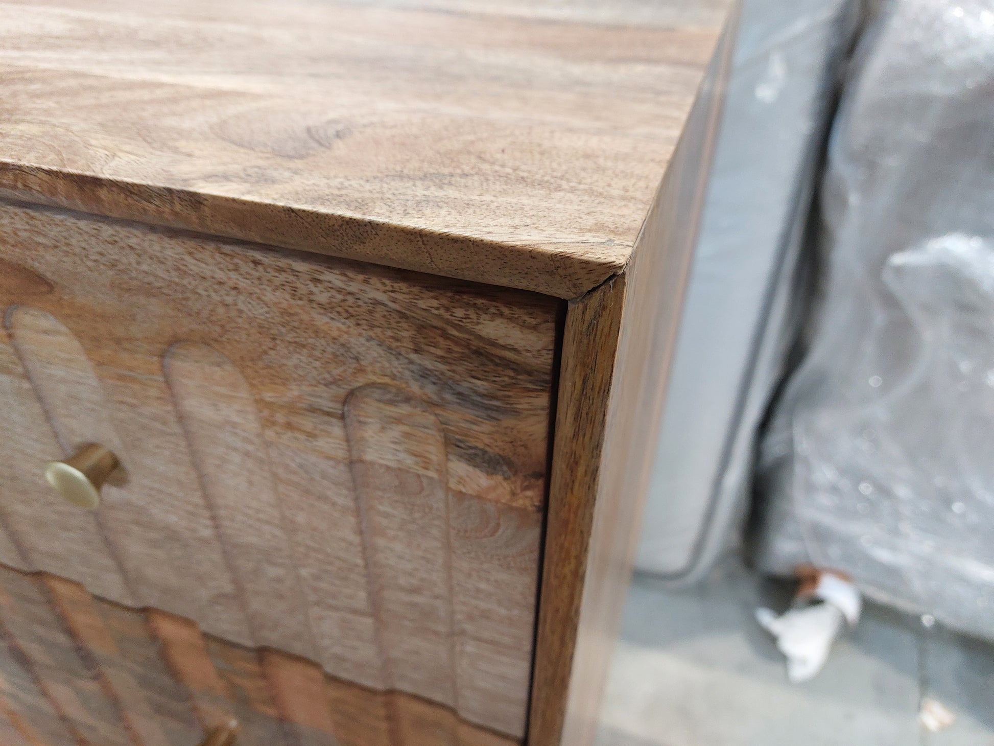 John Lewis Groove Mango Wood 3 Drawer Chest, Natural