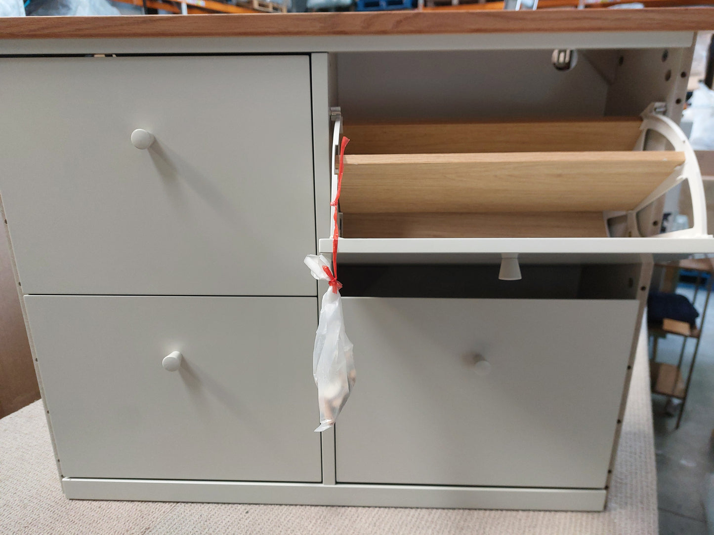 John Lewis Wilton Shoe Storage Cabinet, Linen