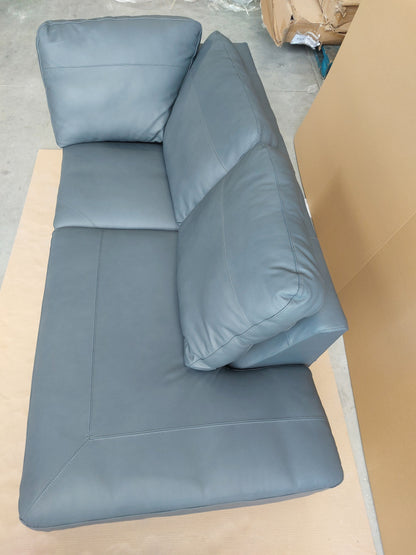 John Lewis Camden RHF Chaise Corner Leather Sofa, Dark Leg, Matt Navy