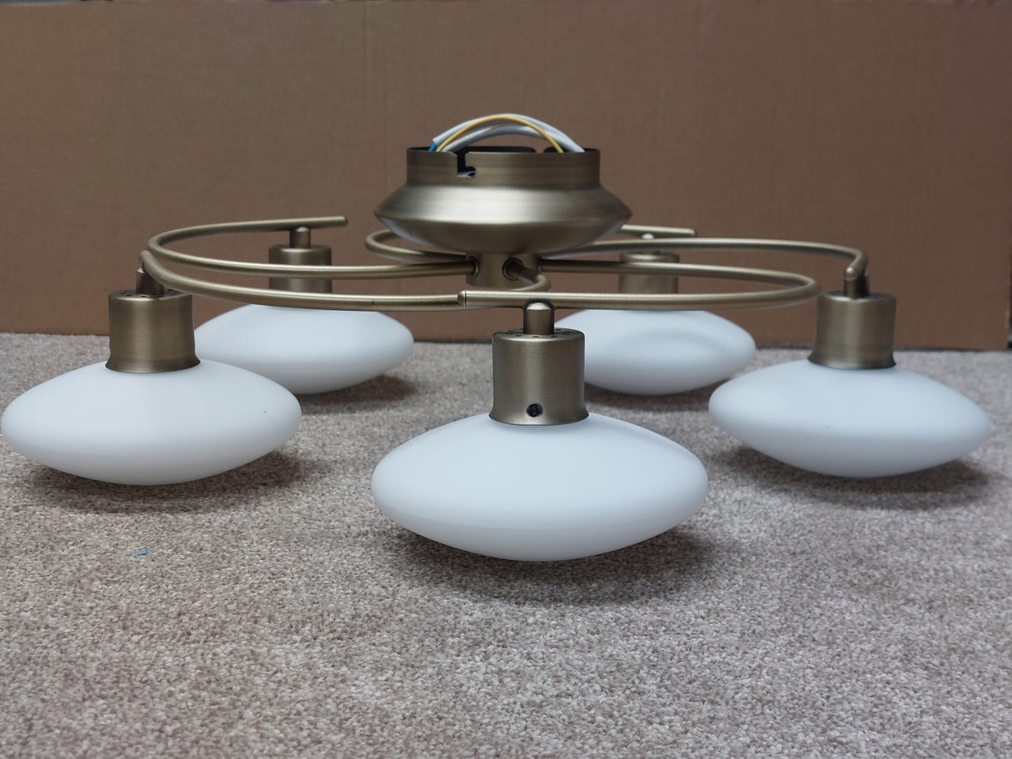 John Lewis Tameo 5 Arm Flush Ceiling Light, Brass