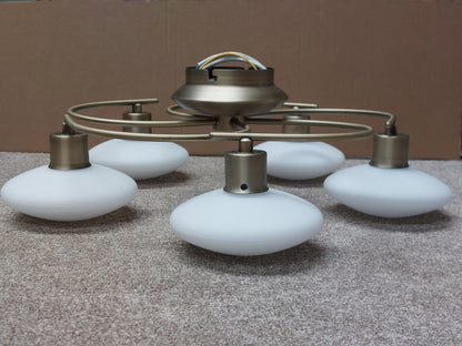 John Lewis Tameo 5 Arm Flush Ceiling Light, Brass