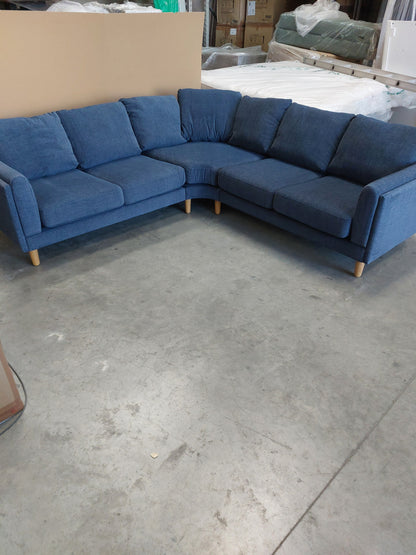 John Lewis Harbour Corner Sofa Easy Clean Chunky Chenille Navy