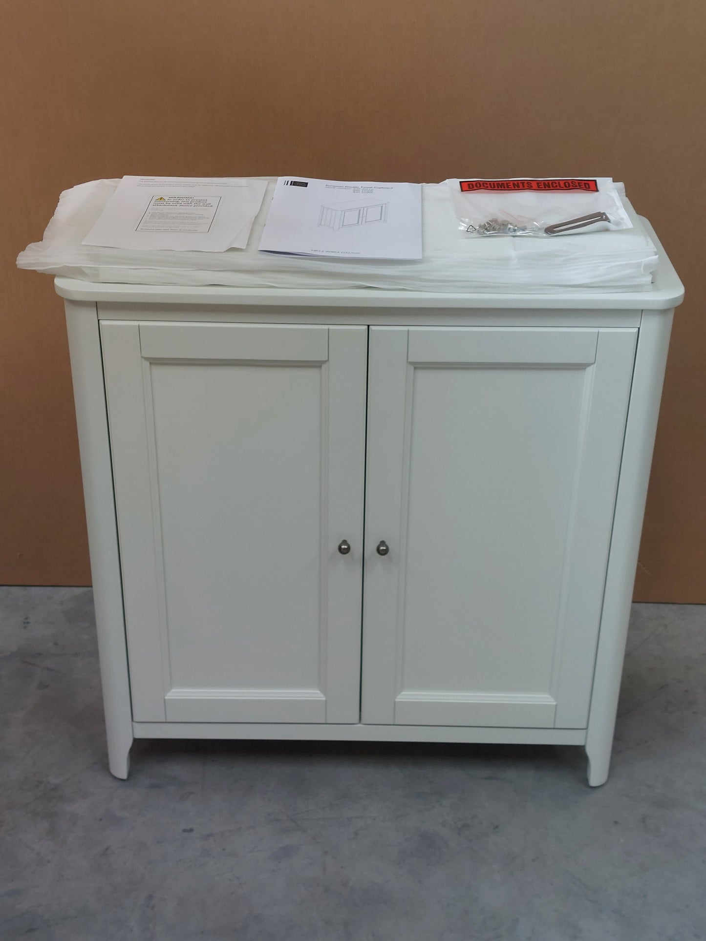 John Lewis Portsman Double Towel Cupboard, White