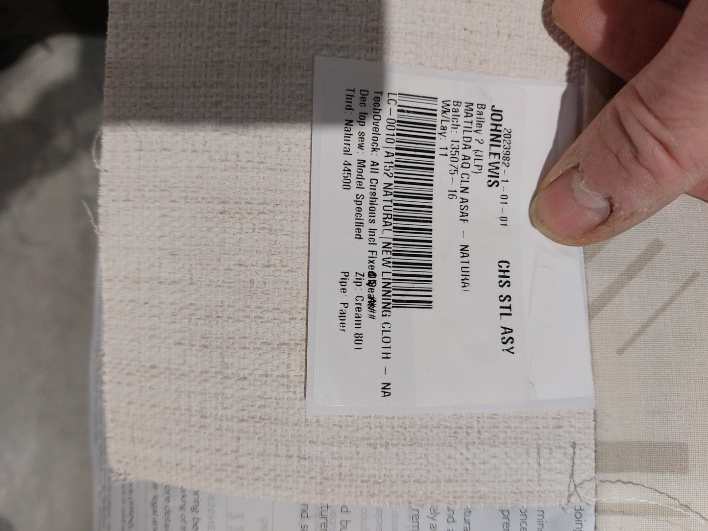 John Lewis Bailey 2 Small Chaise Sofa (missing chaise) 3399183