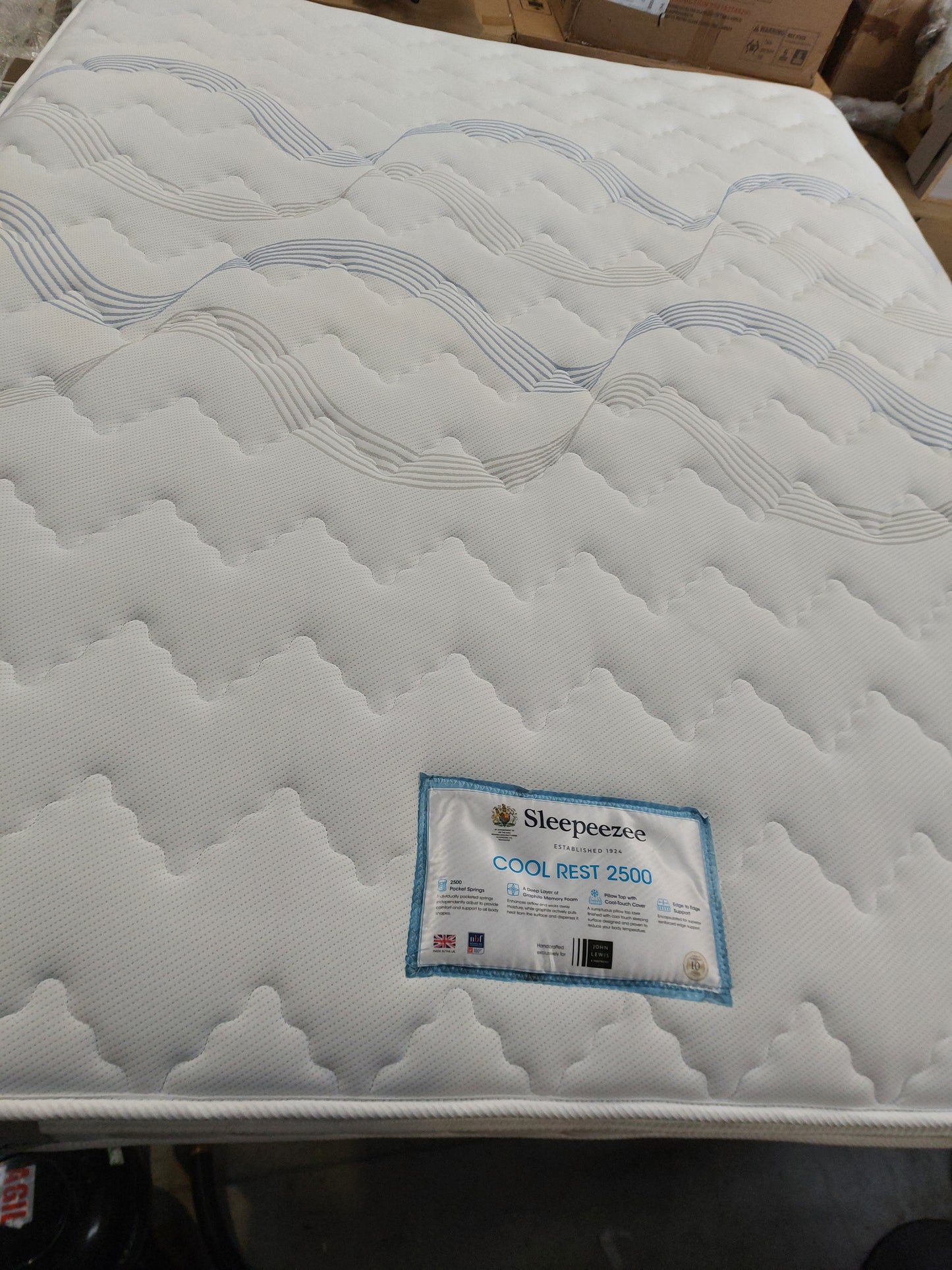 Sleepeezee Cool Rest 2500 Pocket Spring Mattress, Firm Tension King Size