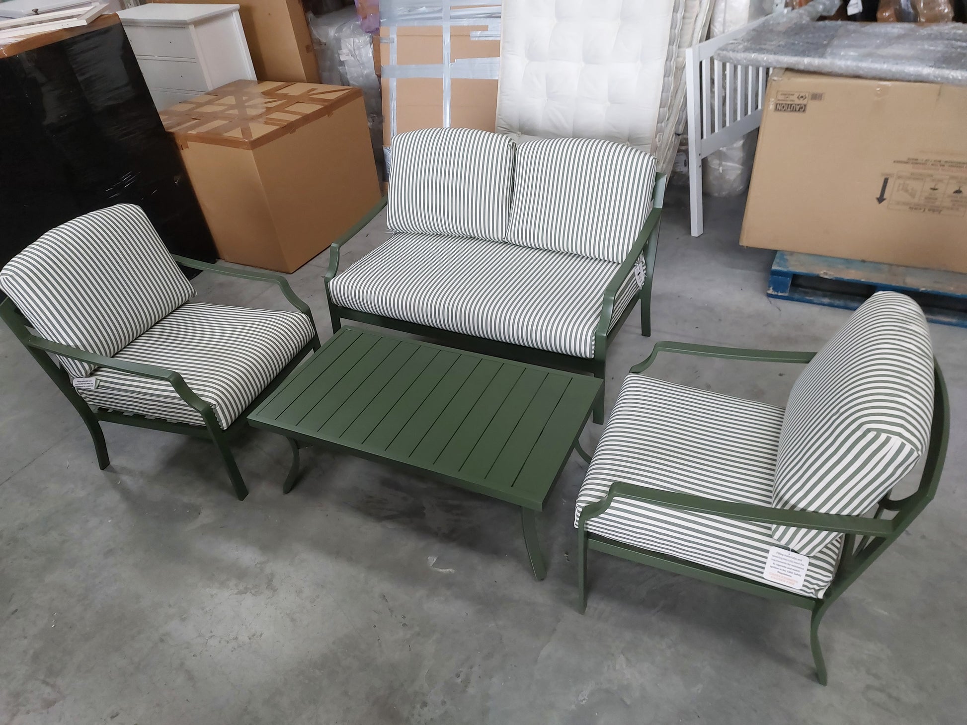 John Lewis Marlow Aluminium 4 Seater Garden Lounge Set, Green