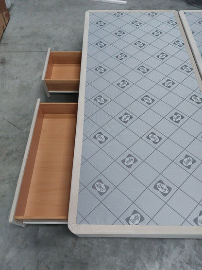 Sealy Posturepedic Exquisite 2 + 2 Drawer Divan Base, Rich Oak Legs Super King Size