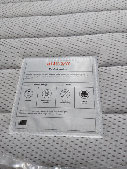 John Lewis ANYDAY John Lewis Pocket Spring Mattress, Firm Tension, Single