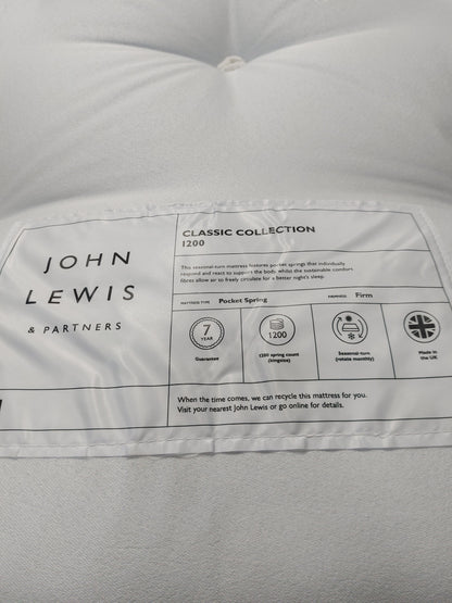 John Lewis Classic 1200 Pocket Spring Mattress, Firm Tension, King Size