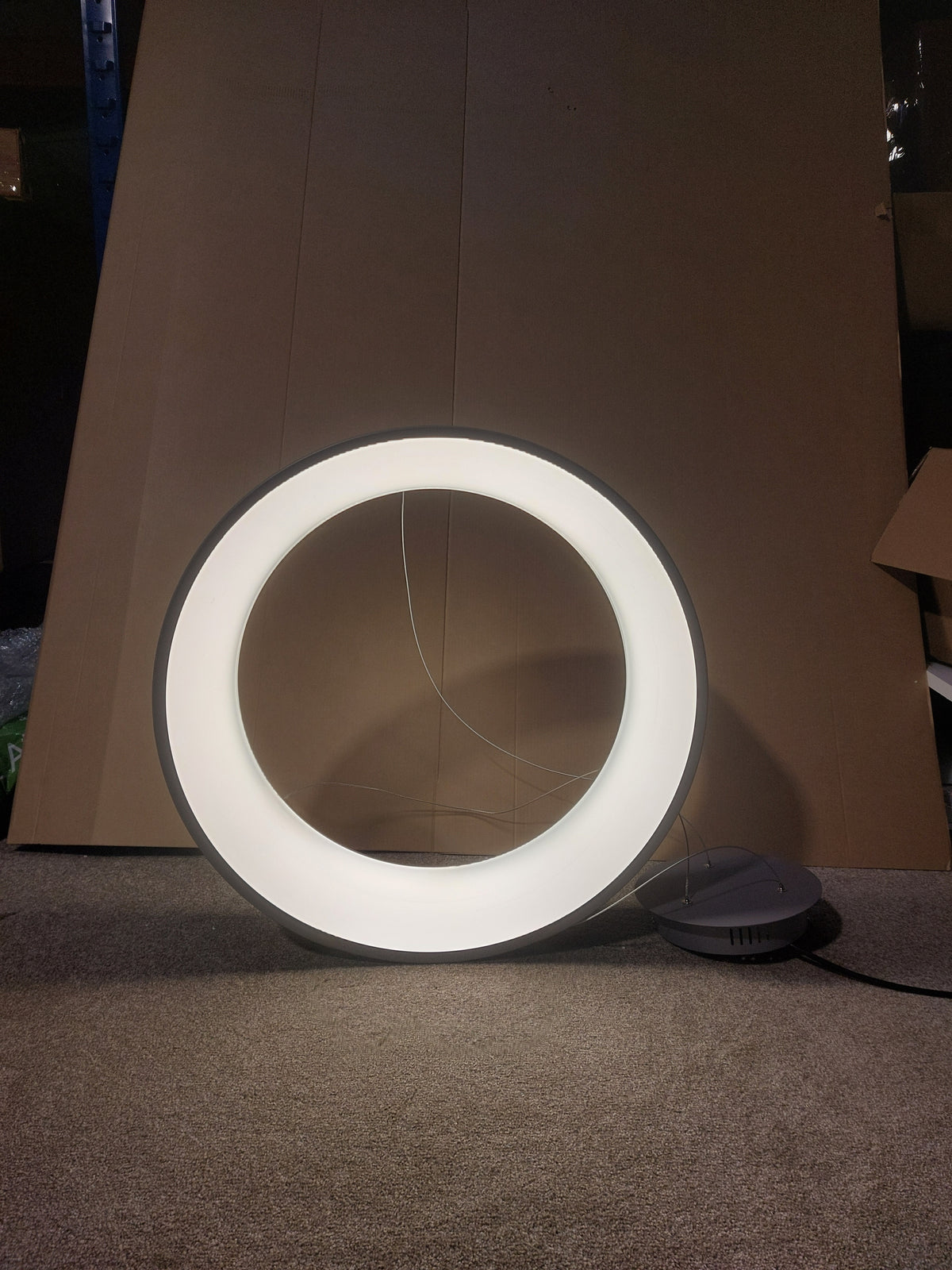John Lewis Matteo Large Hoop Pendant Ceiling Light, Grey