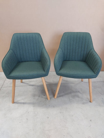 John Lewis Toronto Dining Armchairs, Set of 2, Moss