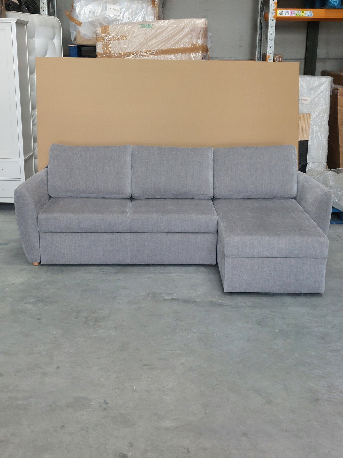 John Lewis Sansa Splayed Arm Sofa Bed with Storage Aquaclean Matilda Steel